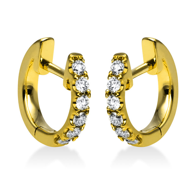 Creolen    aus 750/-18 Karat Gelbgold mit 12 Diamanten 0