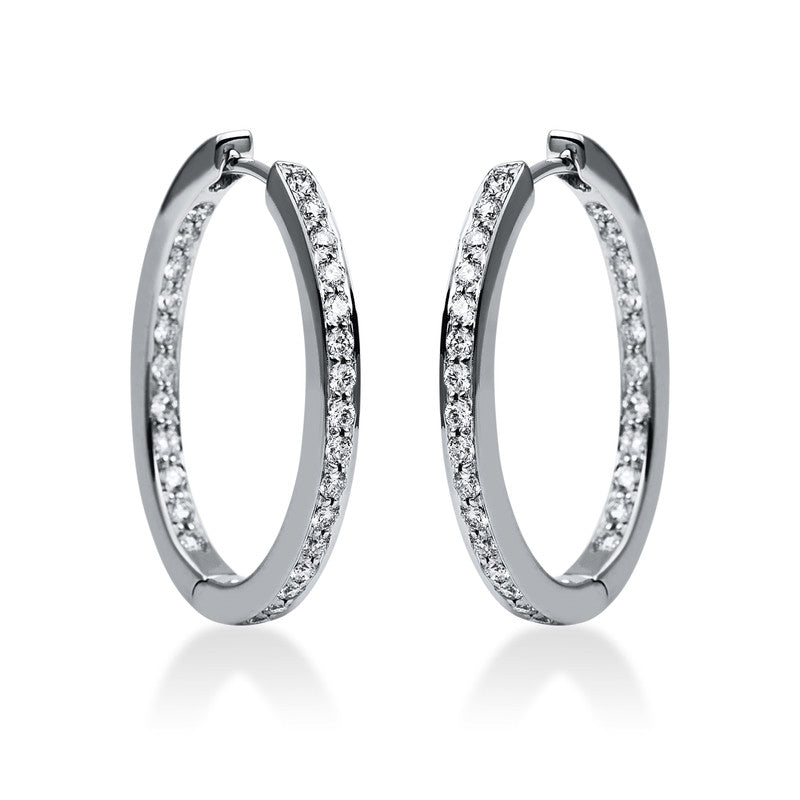 Creolen    aus 750/-18 Karat Weißgold mit 56 Diamanten 0