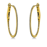 Creolen    aus 750/-18 Karat Gelbgold mit 98 Diamanten 0