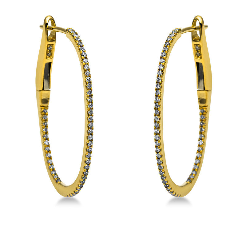 Creolen    aus 750/-18 Karat Gelbgold mit 98 Diamanten 0