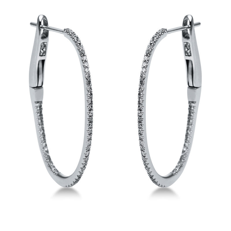 Creolen    aus 750/-18 Karat Weißgold mit 98 Diamanten 0