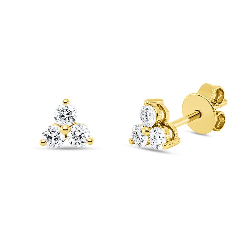 Ohrstecker    aus 750/-18 Karat Gelbgold mit 6 Diamanten 0