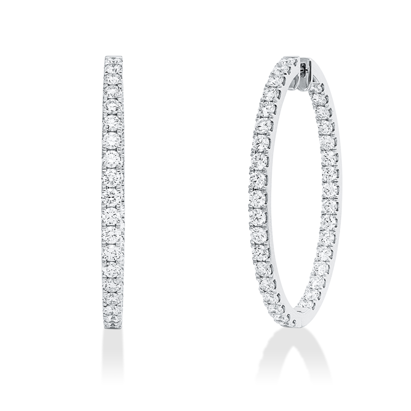 Creolen    aus 750/-18 Karat Weißgold mit 70 Diamanten 5