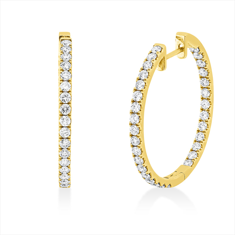 Creolen    aus 750/-18 Karat Gelbgold mit 62 Diamanten 2