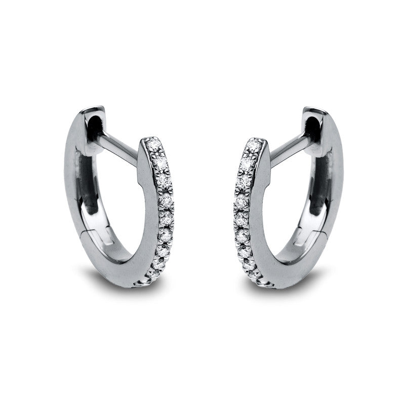 Creolen    aus 750/-18 Karat Weißgold mit 20 Diamanten 0