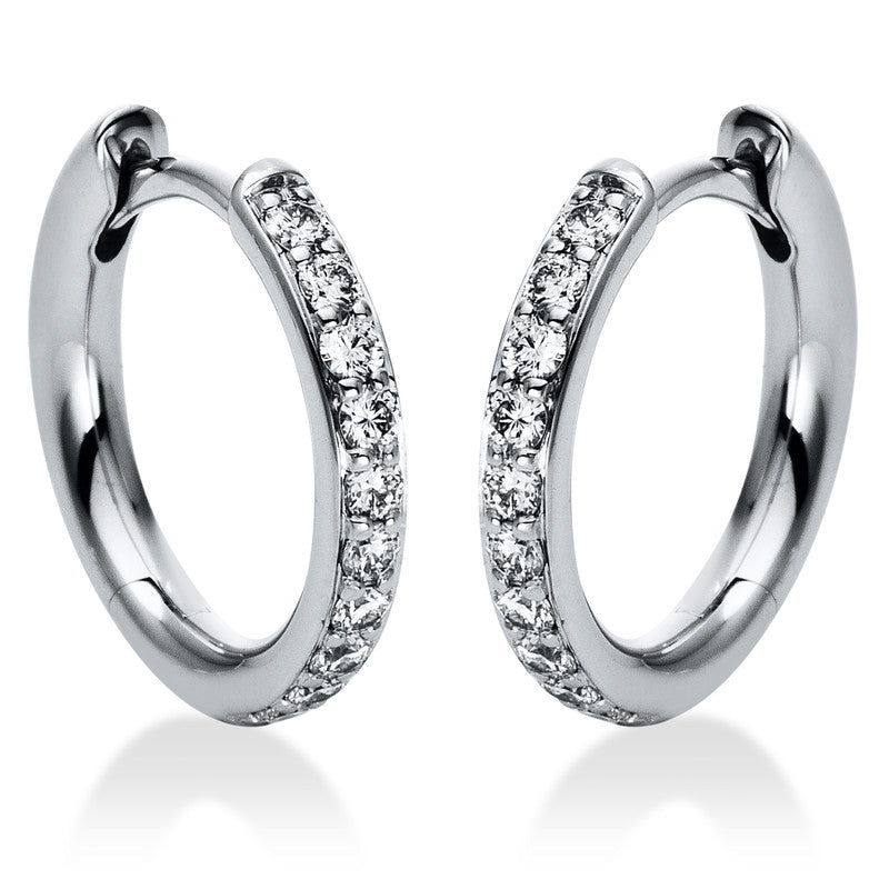 Creolen    aus 750/-18 Karat Weißgold mit 20 Diamanten 0