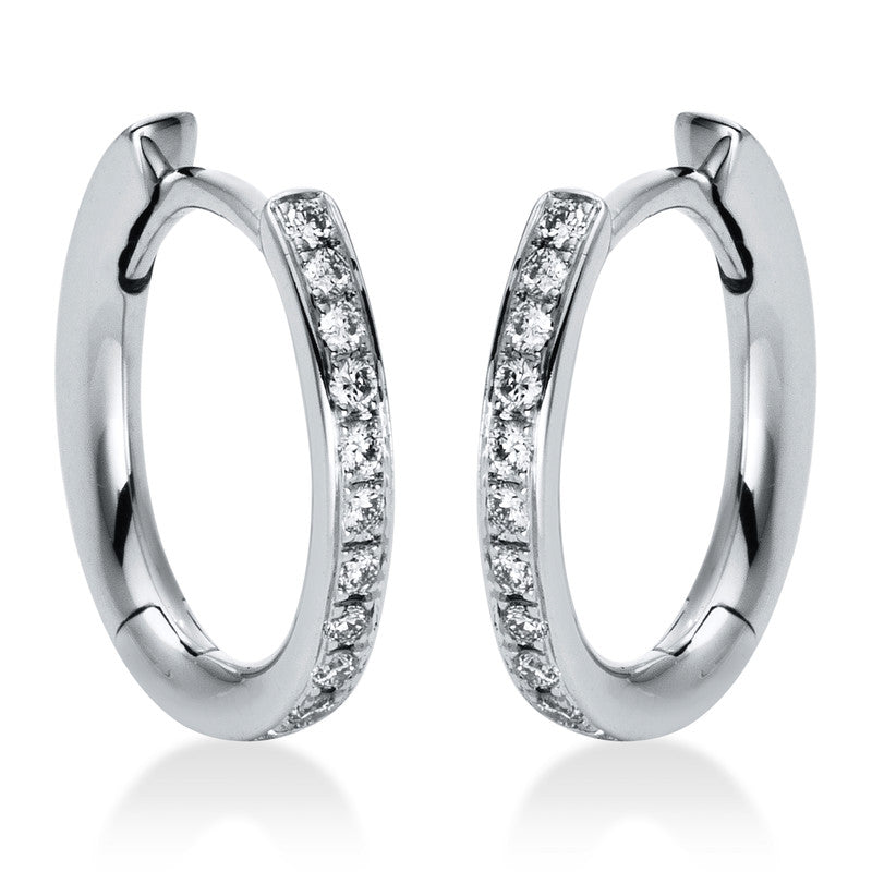 Creolen    aus 750/-18 Karat Weißgold mit 24 Diamanten 0