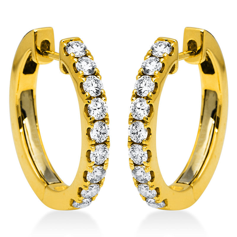 Creolen    aus 750/-18 Karat Gelbgold mit 18 Diamanten 0