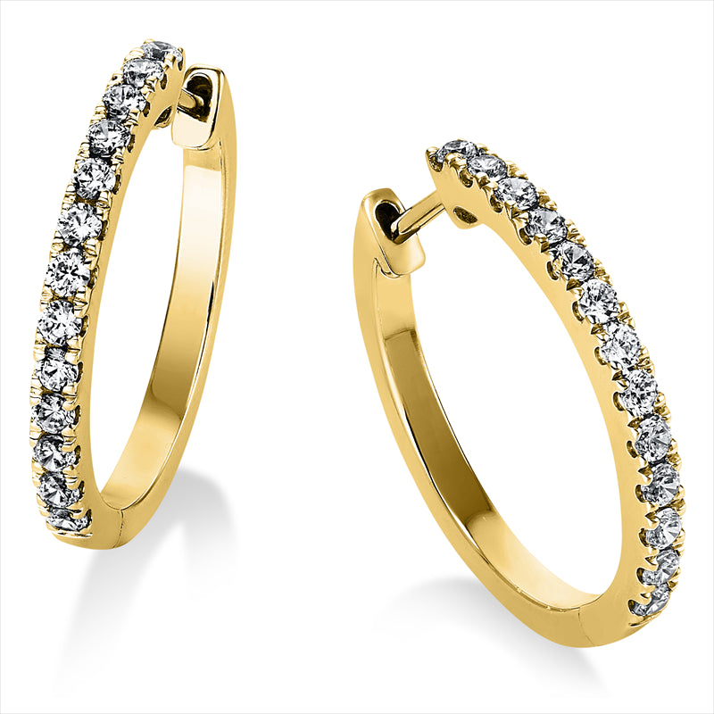 Creolen    aus 750/-18 Karat Gelbgold mit 26 Diamanten 0