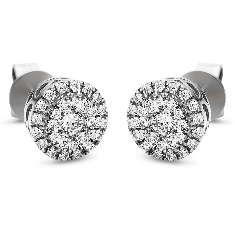 Ohrstecker    aus 750/-18 Karat Weißgold mit 58 Diamanten 0