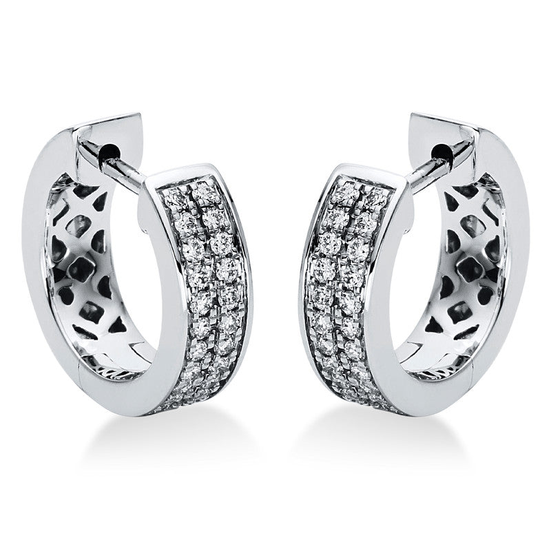 Creolen    aus 750/-18 Karat Weißgold mit 48 Diamanten 0