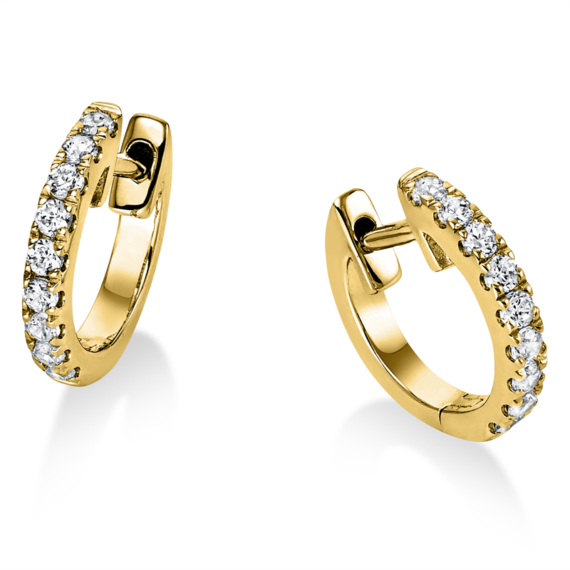 Creolen    aus 750/-18 Karat Gelbgold mit 18 Diamanten 0