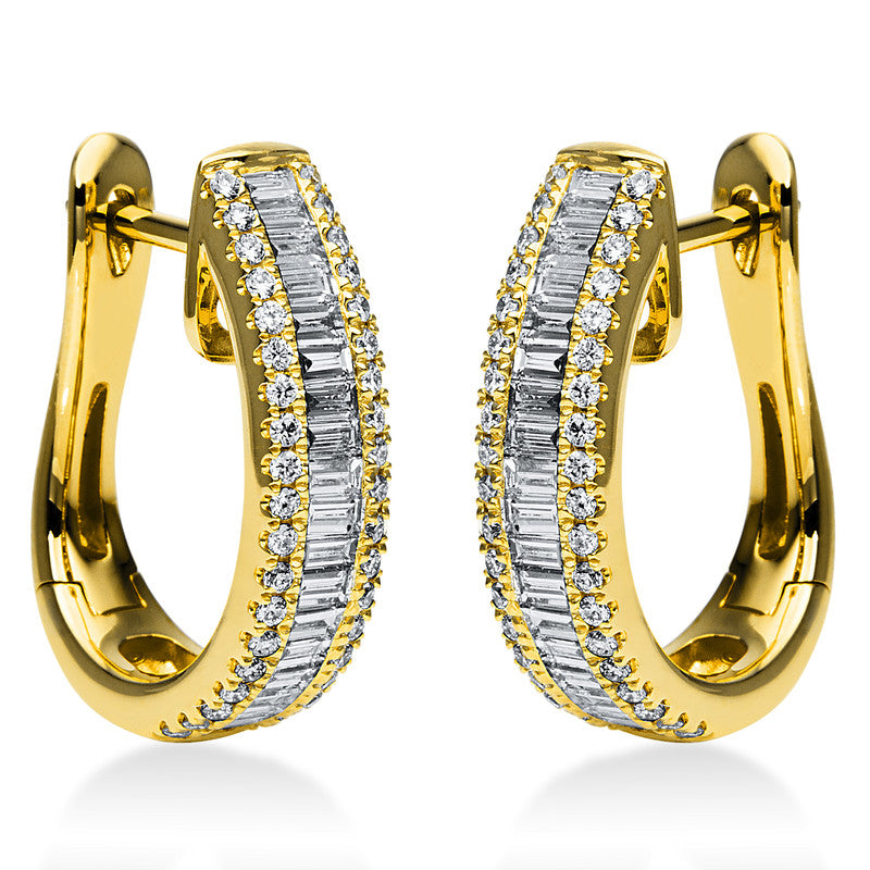 Creolen    aus 750/-18 Karat Gelbgold mit 105 Diamanten 1