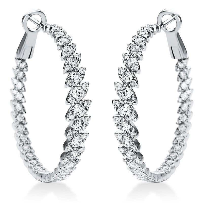 Creolen    aus 750/-18 Karat Weißgold mit 192 Diamanten 4