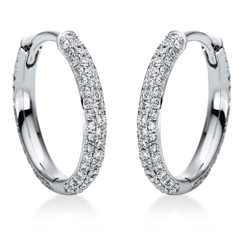 Creolen    aus 750/-18 Karat Weißgold mit 202 Diamanten 0