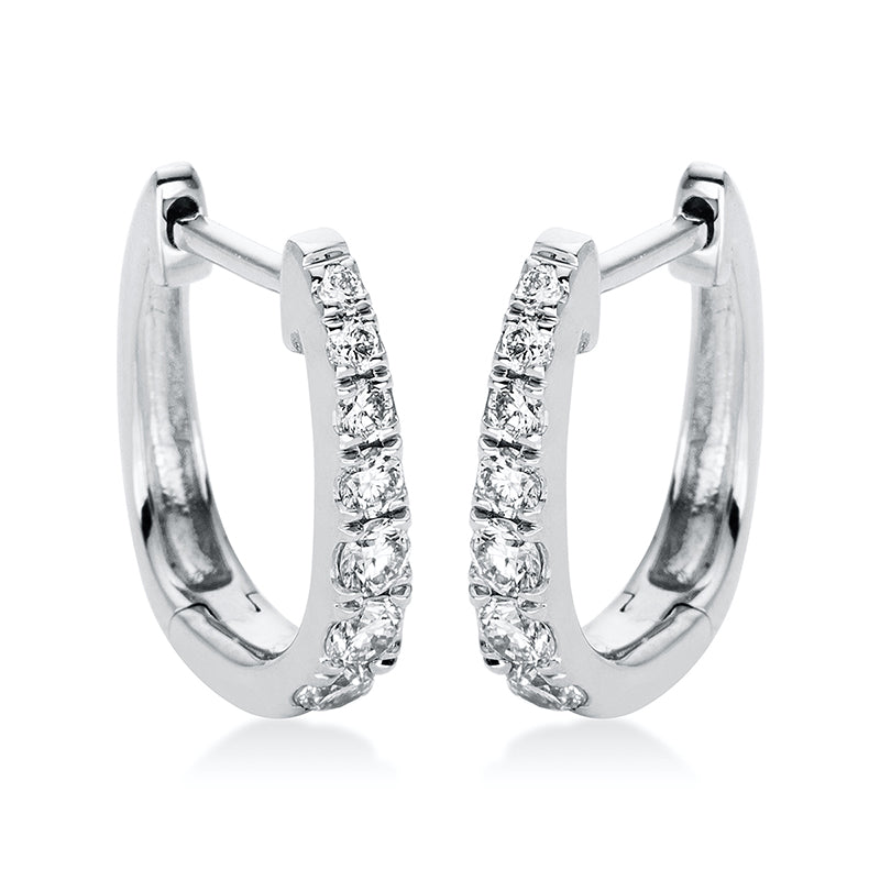 Creolen    aus 750/-18 Karat Weißgold mit 14 Diamanten 0