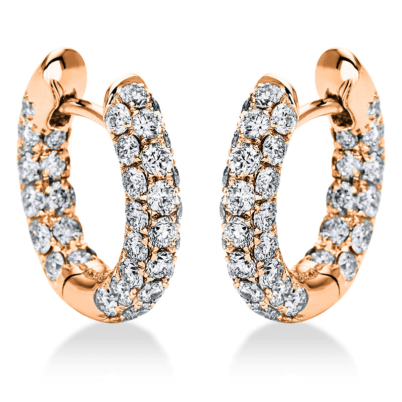 Creolen    aus 750/-18 Karat Rotgold mit 84 Diamanten 1