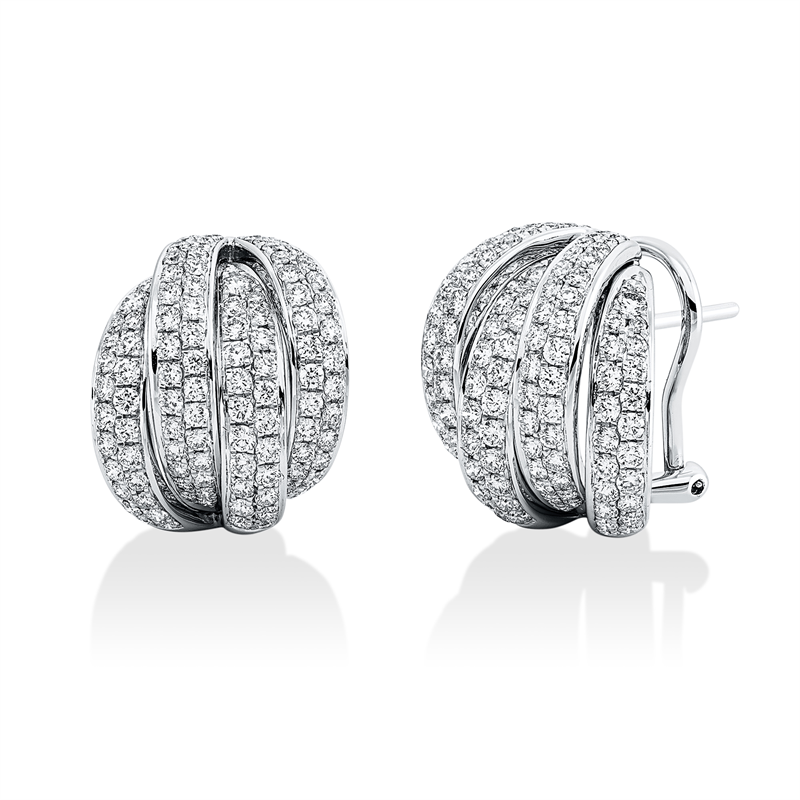Creolen    aus 750/-18 Karat Weißgold mit 216 Diamanten 1