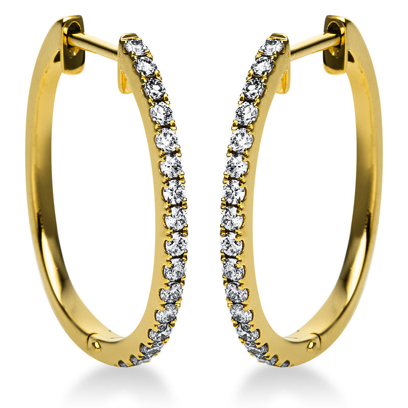 Creolen    aus 750/-18 Karat Gelbgold mit 32 Diamanten 0