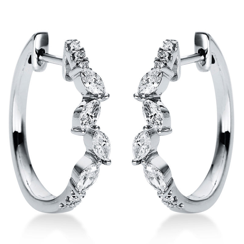 Creolen    aus 750/-18 Karat Weißgold mit 20 Diamanten 0