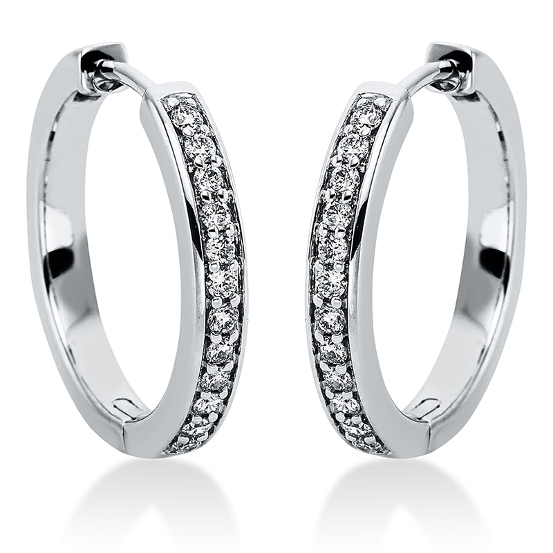 Creolen    aus 585/-14 Karat Weißgold mit 24 Diamanten 0