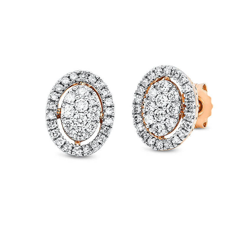 Ohrstecker    aus 585/-14 Karat Rotgold mit 64 Diamanten 0