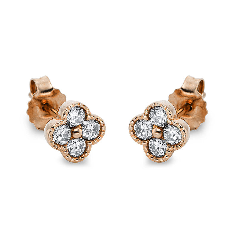 Ohrstecker    aus 750/-18 Karat Rotgold mit 8 Diamanten 0