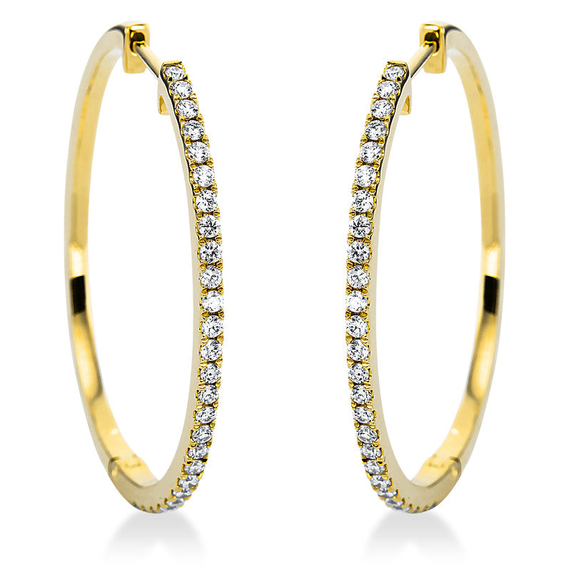Creolen    aus 750/-18 Karat Gelbgold mit 52 Diamanten 0