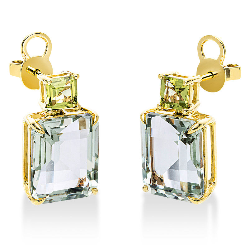 Ohrstecker mit Amethyst  aus 750/-18 Karat Gelbgold  