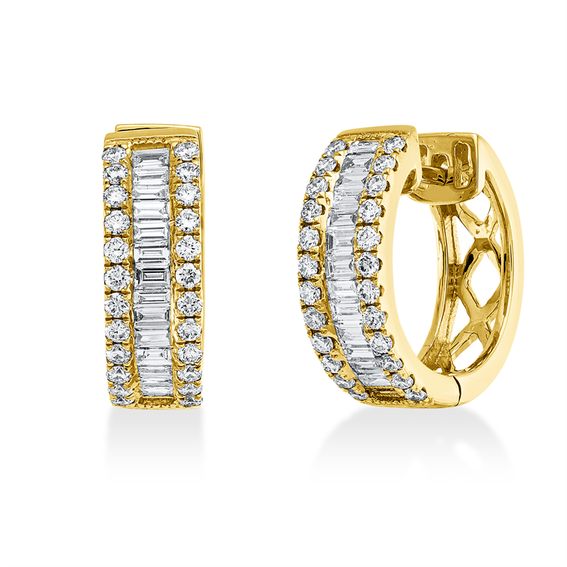 Creolen    aus 750/-18 Karat Gelbgold mit 78 Diamanten 0