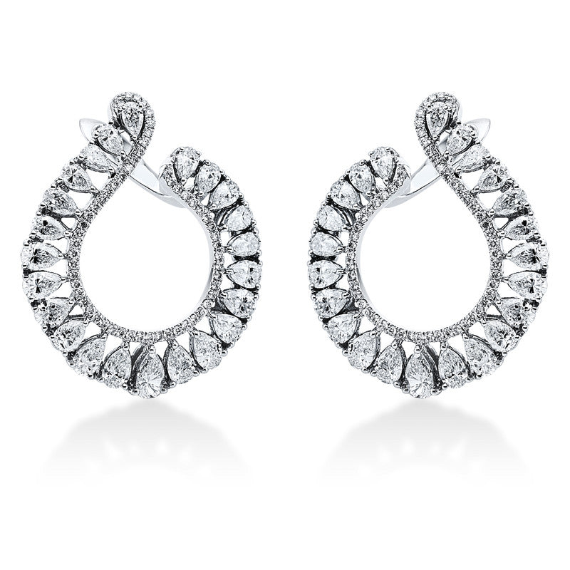 Creolen    aus 750/-18 Karat Weißgold mit 153 Diamanten 5