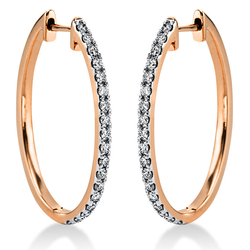 Creolen    aus 750/-18 Karat Rotgold mit 36 Diamanten 0
