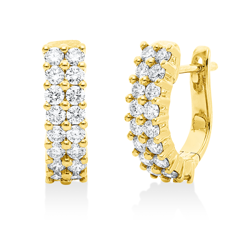 Creolen    aus 750/-18 Karat Gelbgold mit 36 Diamanten 1