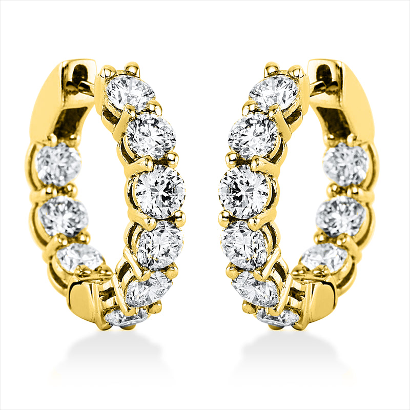 Creolen    aus 750/-18 Karat Gelbgold mit 18 Diamanten 3