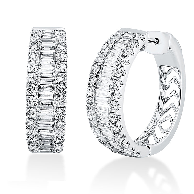 Creolen    aus 750/-18 Karat Weißgold mit 98 Diamanten 2