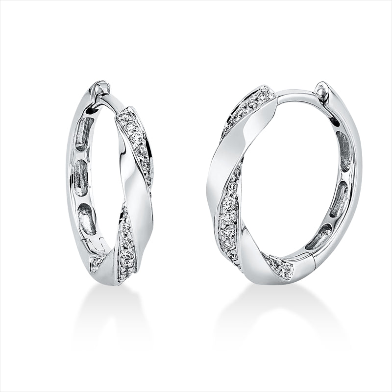 Creolen    aus 750/-18 Karat Weißgold mit 52 Diamanten 0