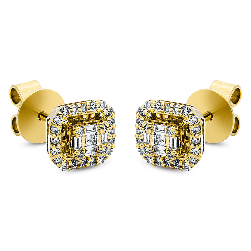 Ohrstecker    aus 750/-18 Karat Gelbgold mit 58 Diamanten 0