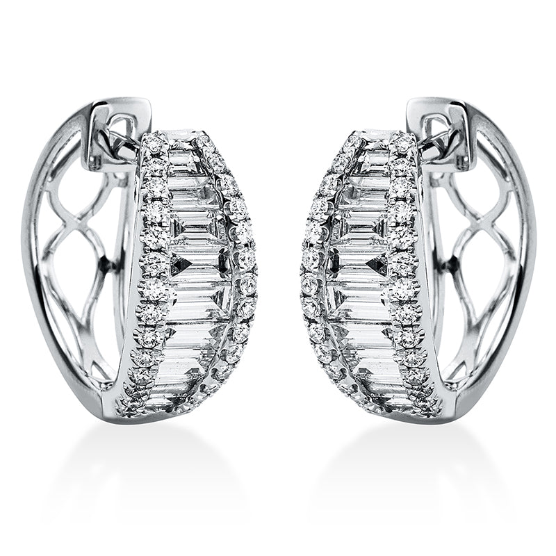 Creolen    aus 750/-18 Karat Weißgold mit 74 Diamanten 1