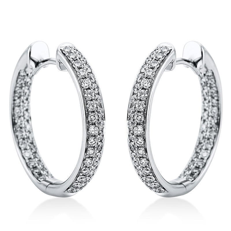 Creolen    aus 750/-18 Karat Weißgold mit 114 Diamanten 0