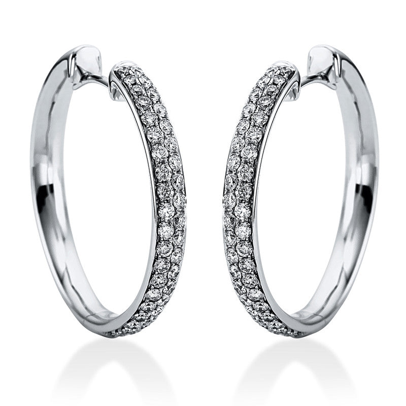 Creolen    aus 750/-18 Karat Weißgold mit 82 Diamanten 0