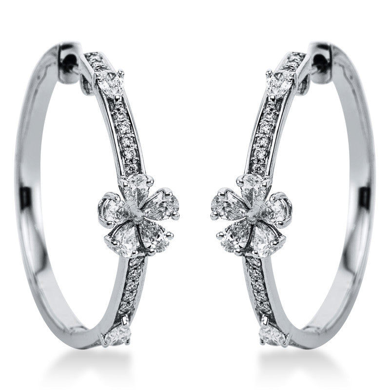 Creolen    aus 750/-18 Karat Weißgold mit 46 Diamanten 0