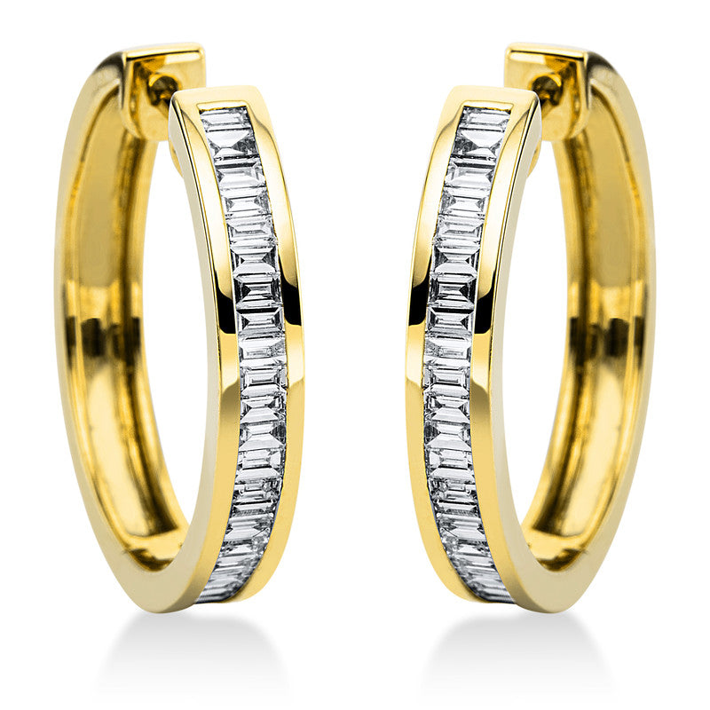 Creolen    aus 750/-18 Karat Gelbgold mit 47 Diamanten 0