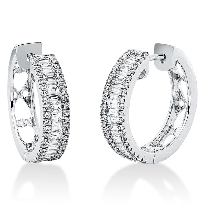 Creolen    aus 750/-18 Karat Weißgold mit 126 Diamanten 0