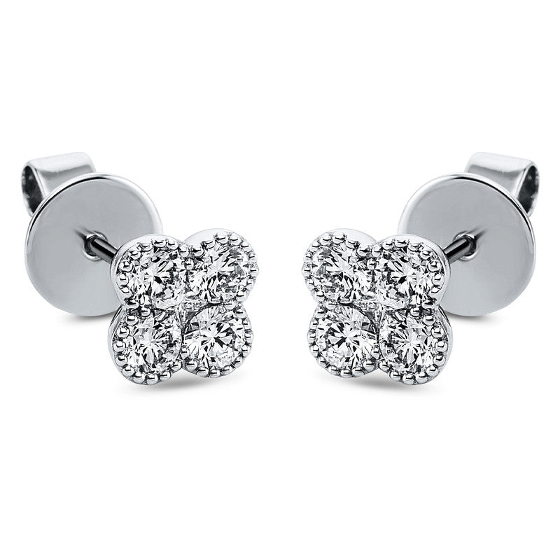 Ohrstecker    aus 750/-18 Karat Weißgold mit 10 Diamanten 0