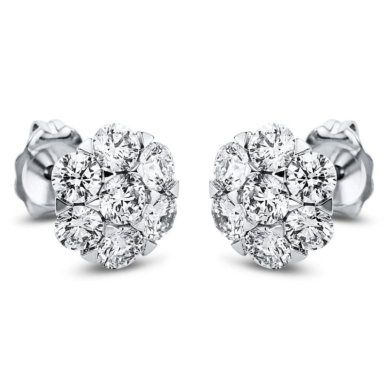 Ohrstecker    aus 750/-18 Karat Weißgold mit 14 Diamanten 1