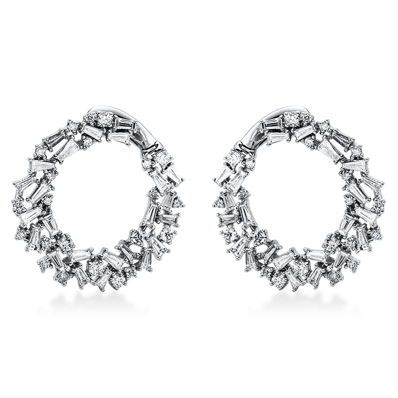 Creolen    aus 750/-18 Karat Weißgold mit 92 Diamanten 2