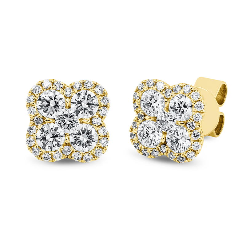Ohrstecker    aus 750/-18 Karat Gelbgold mit 58 Diamanten 1