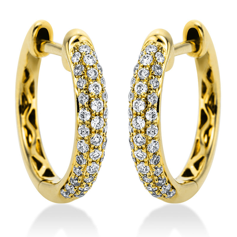 Creolen    aus 750/-18 Karat Gelbgold mit 72 Diamanten 0
