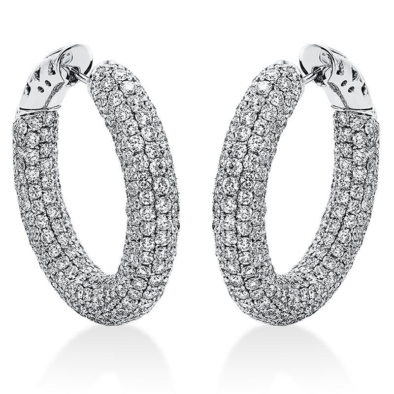 Creolen    aus 750/-18 Karat Weißgold mit 538 Diamanten 9 ct