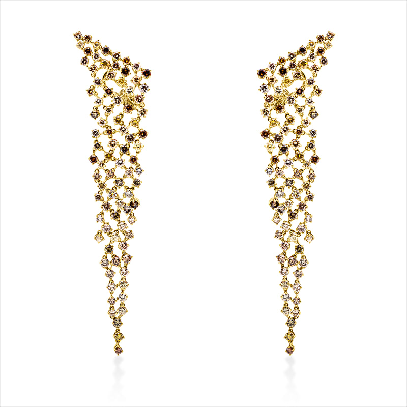 Ohrschmuck    aus 750/-18 Karat Rotgold / Weißgold mit 172 Diamanten 12